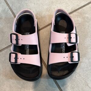 Birkenstock Kids Light Pink and Black Sandals